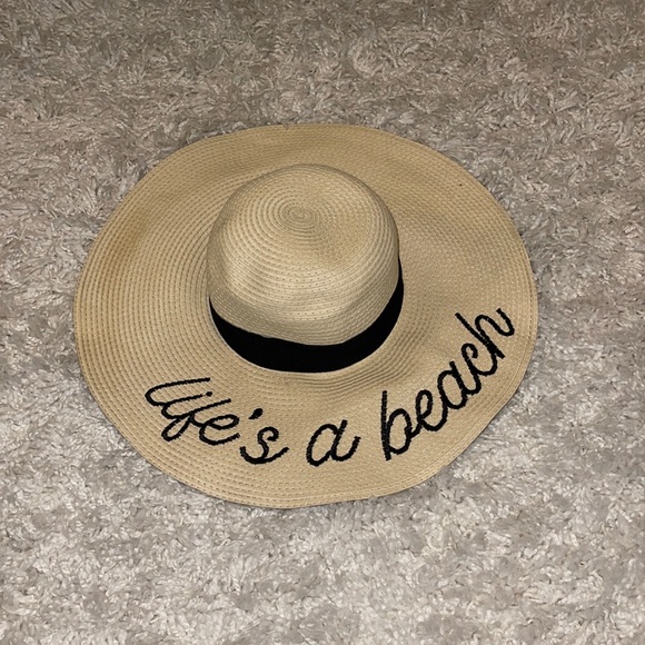 Women’s “Life’s a Beach” straw beach hat (size:O/S) - Picture 1 of 4